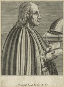 A late-16th century line engraving of St Anselm, inscribed Anselme Arch. de Cantorberi in secretary script. 7 5/8 in. x 5 ½ in. (195 mm x 141 mm) sheet.